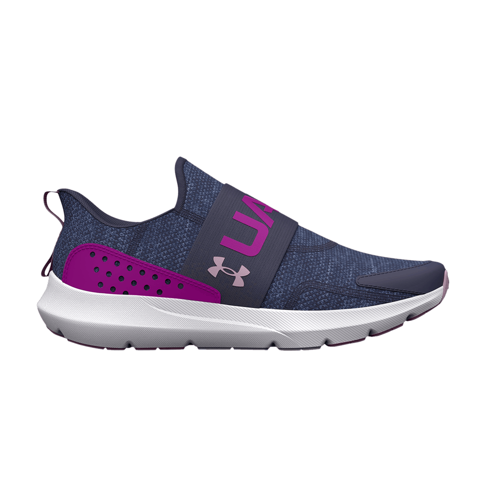(Grade School) Under Armour Surge 3 Slip 'Tempered Steel Strobe' 3026531-500