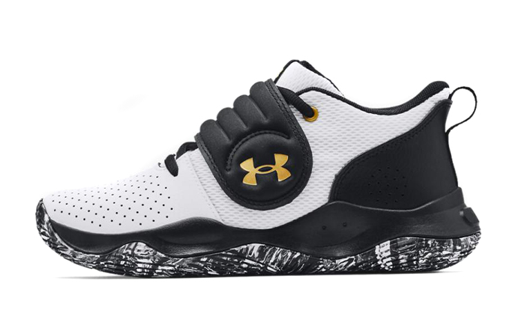 (Grade School) Under Armour Zone BB 'White Black Gold' 3024262-102