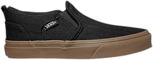 (Grade School) Vans Asher 'Herringbone - Black Gum' VN0A38ITGQV (Grade School) Vans Asher 'Herringbone - Black Gum' VN0A38ITGQV