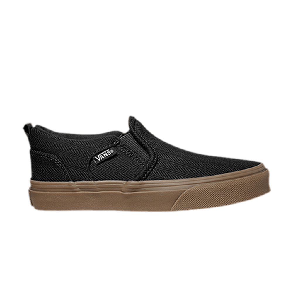 (Grade School) Vans Asher 'Herringbone - Black Gum' VN0A38ITGQV