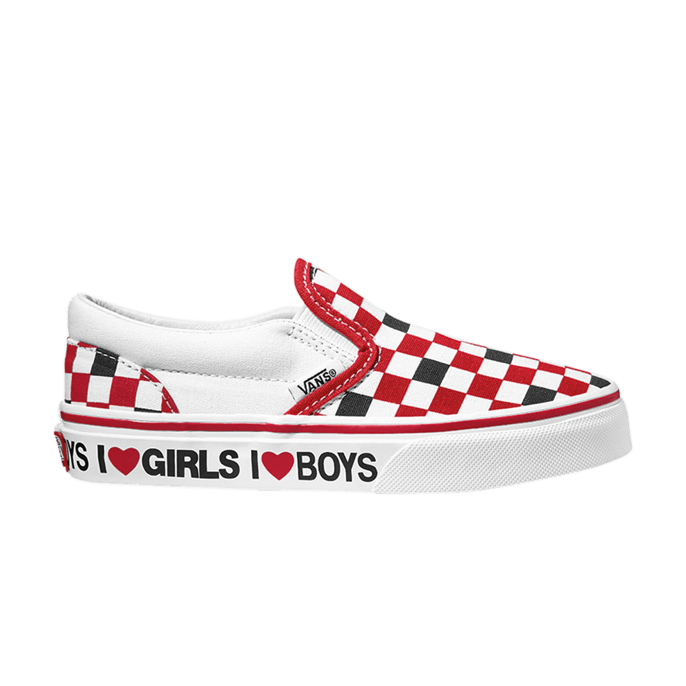 (Grade School) Vans Classic Slip-On 'Checkerboard - I Heart' VN0A4BUTWKU