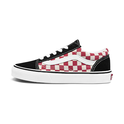 (GS) Vans Old Skool 'Checkerboard - Black Red'