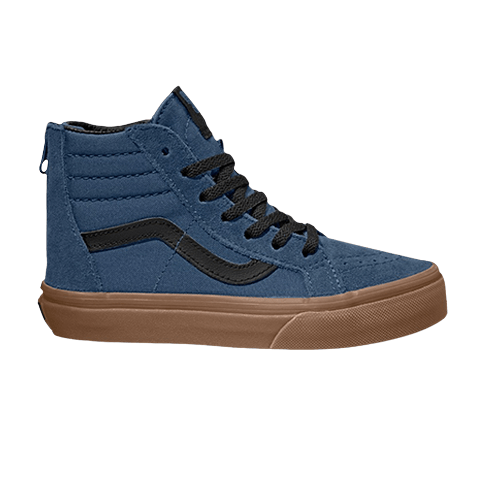 (Grade School) Vans Sk8-Hi Zip 'Gum Outsole - Dark Denim' VN0A3276U4C