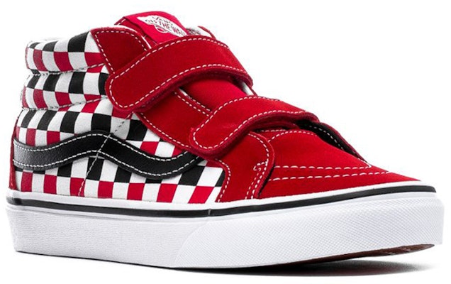 (Versi Grade School) Vans Sk8-Mid Reissue V 'Checkerboard - Merah Balap' VN0A38HHT4T Lookbook (Versi Grade School) Vans Sk8-Mid Reissue V 'Checkerboard - Merah Balap' VN0A38HHT4T