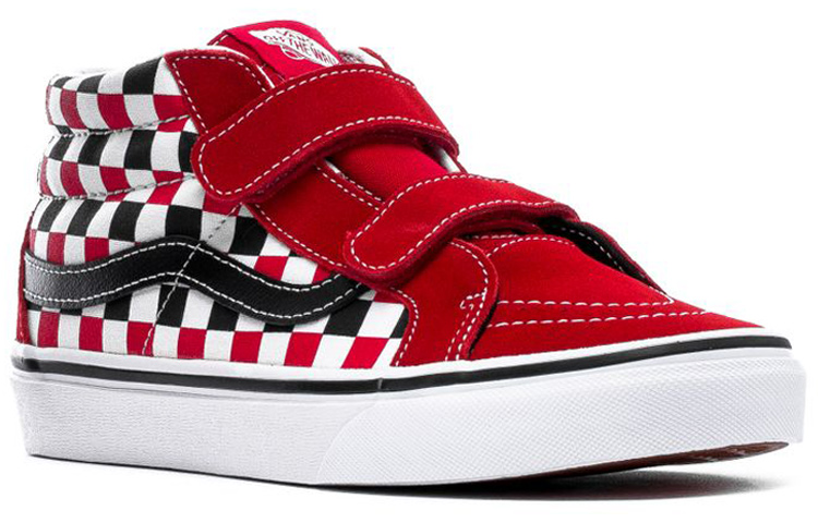 Lookbook (Versión Escolar) Vans Sk8-Mid Reissue V 'Cuadros - Rojo Racing' VN0A38HHT4T