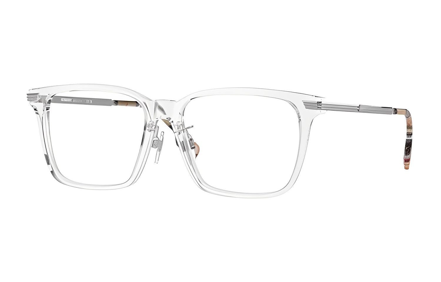 Shop 【Graduated】Burberry B.STRIPE Full-Rim Transparent Lens Square Optical Glasses 0BE2378F