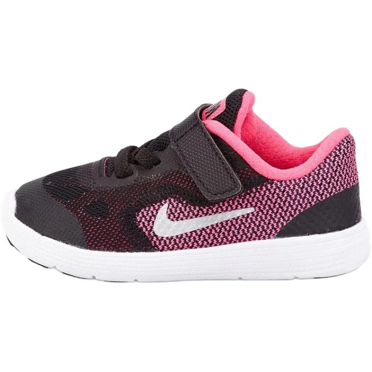 (Infant) (Pre School) Nike Revolution 3 Swoosh Black Baby/ Shoes - Comfy, Durable & Breathable. 819418-001