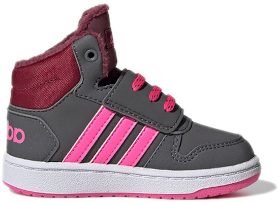 (Infant) adidas Hoops 2.0 Mid I 'Grey Screaming Pink' GZ7798 Order (Infant) adidas Hoops 2.0 Mid I 'Grey Screaming Pink' GZ7798