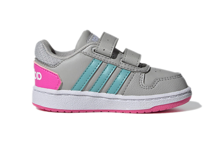 (Infant) adidas NEO Hoops 2.0 Velcro Low 'Grey Blue White' 圖 2
