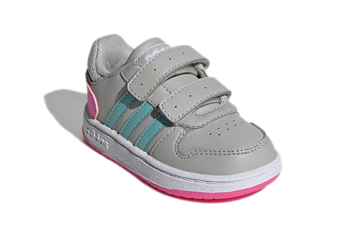 (Infant) adidas NEO Hoops 2.0 Velcro Low 'Grey Blue White' 圖 3