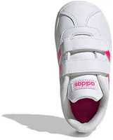 Shop 【TD幼兒】adidas Vl Court 2.0 魔術貼 平衡舒適 低筒休閒板鞋 白