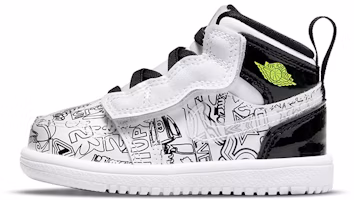 (Toddler) Air Jordan 1 Mid Alt SE 'White Black Graffiti' DH9682-100 (Toddler) Air Jordan 1 Mid Alt SE 'White Black Graffiti' DH9682-100