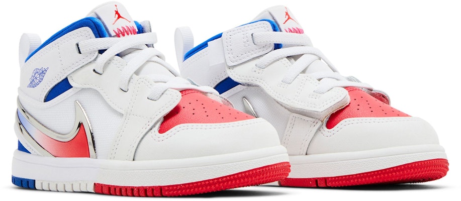 (Toddler) Air Jordan 1 Mid RM EasyOn 'White Racer Blue Red' FQ1283-100 Cheap (Toddler) Air Jordan 1 Mid RM EasyOn 'White Racer Blue Red' FQ1283-100