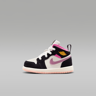 (Infant) Air Jordan 1 Mid SE Black/Sail/Pink Cycle/University Gold II1253-001