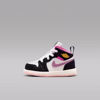 (Infant) Air Jordan 1 Mid SE Black/Sail/Pink Cycle/University Gold II1253-001 (Infant) Air Jordan 1 Mid SE Black/Sail/Pink Cycle/University Gold II1253-001