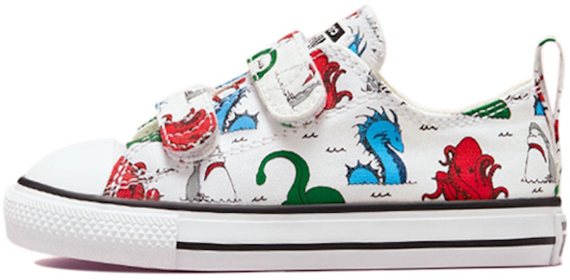 (Infant) Converse Chuck Taylor All Star Easy-On Low 'White Sea Monster Print' A01621C Buy (Infant) Converse Chuck Taylor All Star Easy-On Low 'White Sea Monster Print' A01621C