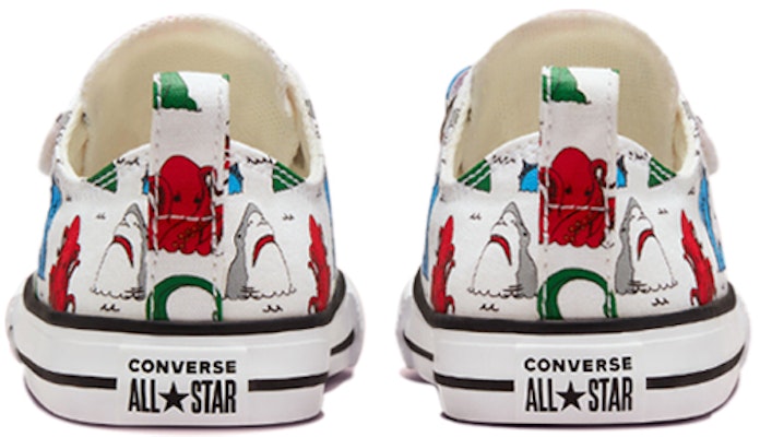 (Infant) Converse Chuck Taylor All Star Easy-On Low 'White Sea Monster Print' A01621C Purchase (Infant) Converse Chuck Taylor All Star Easy-On Low 'White Sea Monster Print' A01621C