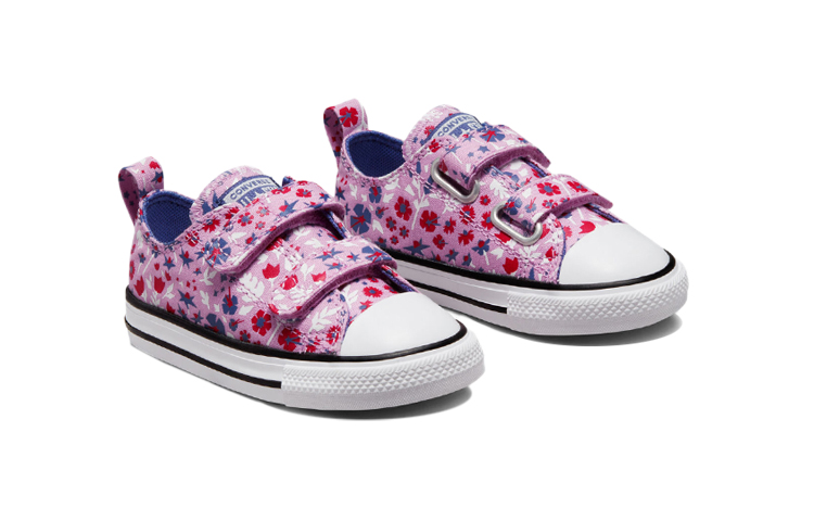 Lookbook (TD) 컨버스 척테일러 올스타 로우 '플로럴 프린트 - 다크 퍼플' 772754C