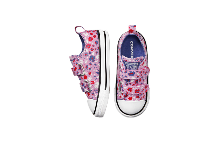 Shop (TD) 컨버스 척테일러 올스타 로우 '플로럴 프린트 - 다크 퍼플' 772754C