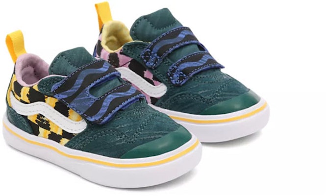 Vans Crayola x Comfycush New Skool Velcro 'Green Yellow Pink' VN0A4TZHARJ Lookbook Vans Crayola x Comfycush New Skool Velcro 'Green Yellow Pink' VN0A4TZHARJ