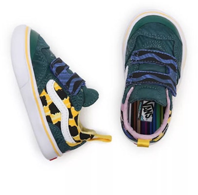 Vans Crayola x Comfycush New Skool Velcro 'Green Yellow Pink' VN0A4TZHARJ Shop Vans Crayola x Comfycush New Skool Velcro 'Green Yellow Pink' VN0A4TZHARJ