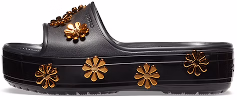 (Infant) Crocs Platform Metallic Blooms Slide 'Black' 205717-001 (Infant) Crocs Platform Metallic Blooms Slide 'Black' 205717-001