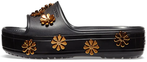 (Infant) Crocs Platform Metallic Blooms Slide 'Black' 205717-001 (Infant) Crocs Platform Metallic Blooms Slide 'Black' 205717-001