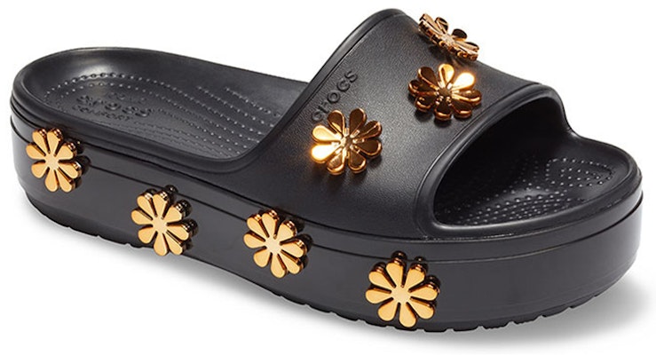 (Infant) Crocs Platform Metallic Blooms Slide 'Black' 205717-001 Lookbook (Infant) Crocs Platform Metallic Blooms Slide 'Black' 205717-001