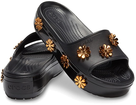 (Infant) Crocs Platform Metallic Blooms Slide 'Black' 205717-001 Shop (Infant) Crocs Platform Metallic Blooms Slide 'Black' 205717-001