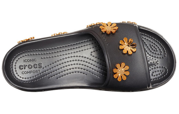 Purchase (Infant) Crocs Platform Metallic Blooms Slide 'Black' 205717-001