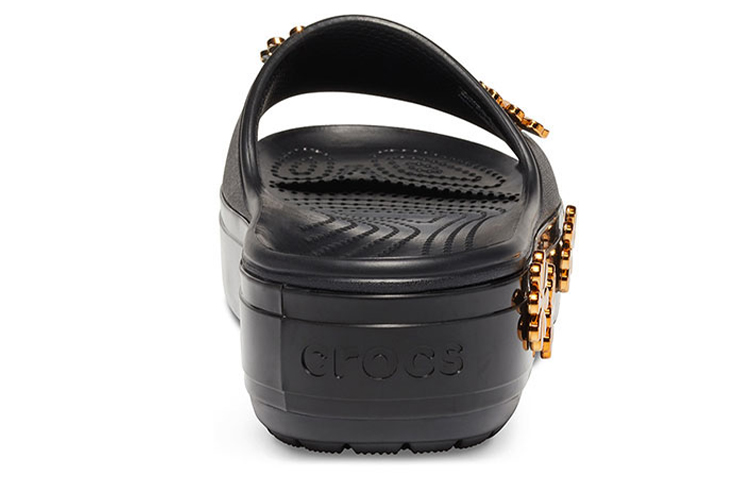 Details for (Infant) Crocs Platform Metallic Blooms Slide 'Black' 205717-001