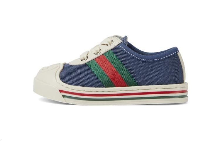 (Infant) Gucci 'Blue Canvas Low-Top' 772409-FACY7-4256