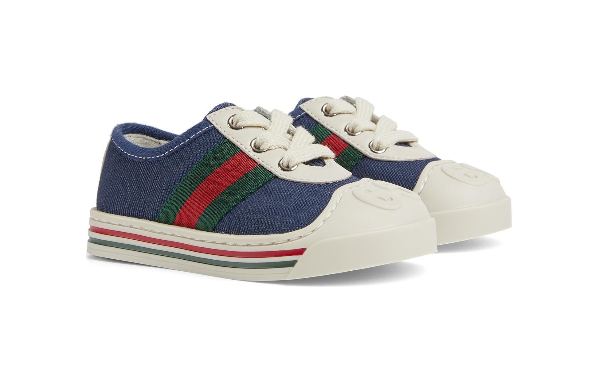 Lookbook (Infant) Gucci 'Blue Canvas Low-Top' 772409-FACY7-4256