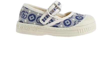 (TD) グッチ キャンバスバックル フラット「白青」 681373-U4G20-4464 Order (TD) グッチ キャンバスバックル フラット「白青」 681373-U4G20-4464