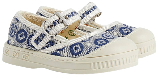 (TD) グッチ キャンバスバックル フラット「白青」 681373-U4G20-4464 Lookbook (TD) グッチ キャンバスバックル フラット「白青」 681373-U4G20-4464