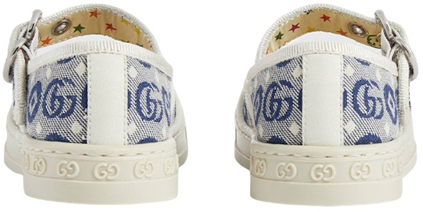 (TD) グッチ キャンバスバックル フラット「白青」 681373-U4G20-4464 Shop (TD) グッチ キャンバスバックル フラット「白青」 681373-U4G20-4464