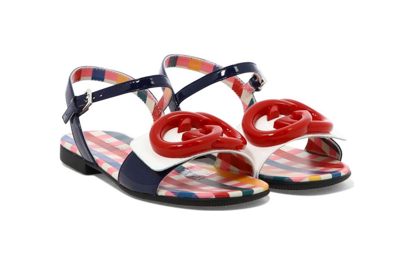 Shop (Infant) Gucci GG Buckle Sandal 'Navy' 681342-ALU80-4561