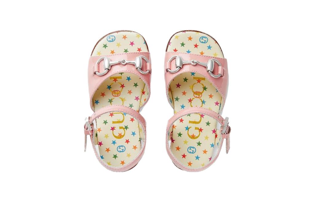 Shop (Infant) Gucci GG Buckle Sparkling Sandals 'Pink' 681334-ALU00-5815