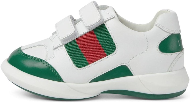 (Infant) Gucci Leather Hook-and-Loop Low 'White Green' 772404-AAC45-3145 Buy (Infant) Gucci Leather Hook-and-Loop Low 'White Green' 772404-AAC45-3145