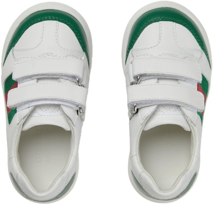 (Infant) Gucci Leather Hook-and-Loop Low 'White Green' 772404-AAC45-3145 Shop (Infant) Gucci Leather Hook-and-Loop Low 'White Green' 772404-AAC45-3145