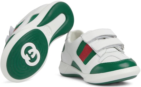 (TD) 古驰白绿低帮魔术贴皮鞋 772404-AAC45-3145 Details for (TD) 古驰白绿低帮魔术贴皮鞋 772404-AAC45-3145