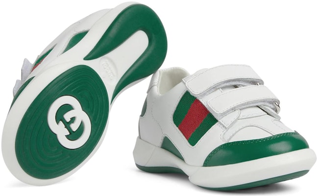(Infant) Gucci Leather Hook-and-Loop Low 'White Green' 772404-AAC45-3145 Details for (Infant) Gucci Leather Hook-and-Loop Low 'White Green' 772404-AAC45-3145