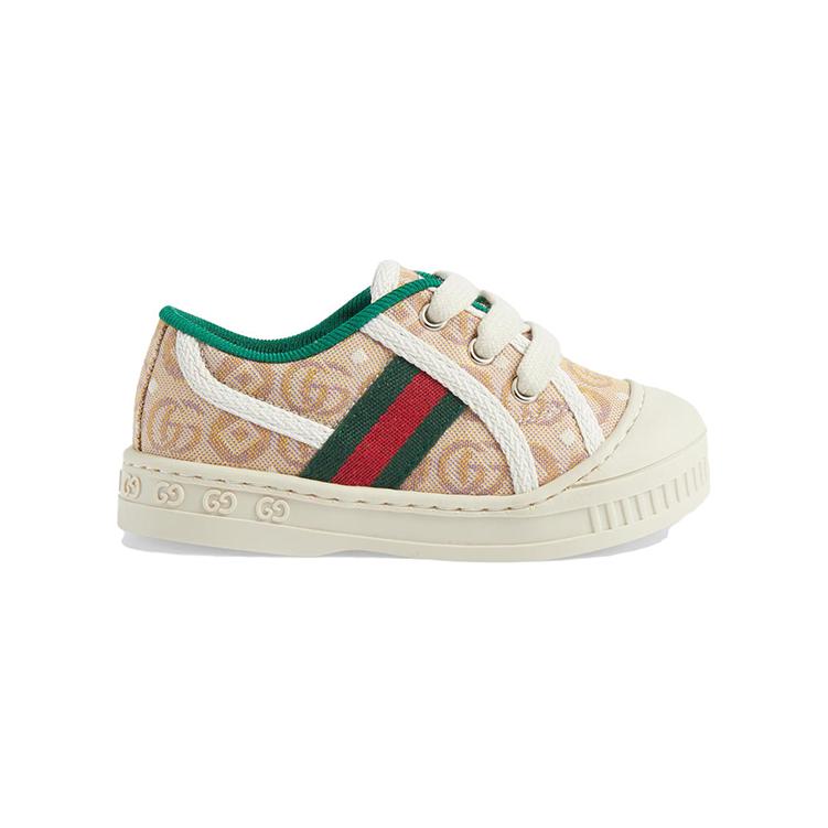 (Infant) Gucci Low Top Lace-Up in Beige Green 'CMFTable Versatile Toddler Shoes' 圖 2