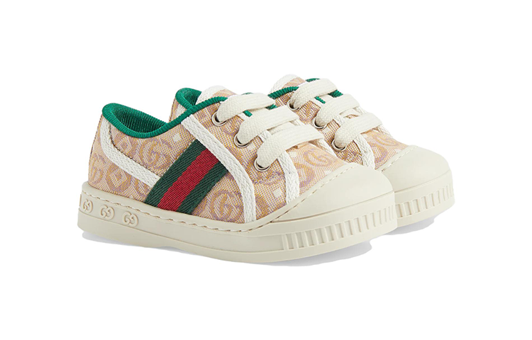 (Infant) Gucci Low Top Lace-Up in Beige Green 'CMFTable Versatile Toddler Shoes' 圖 3