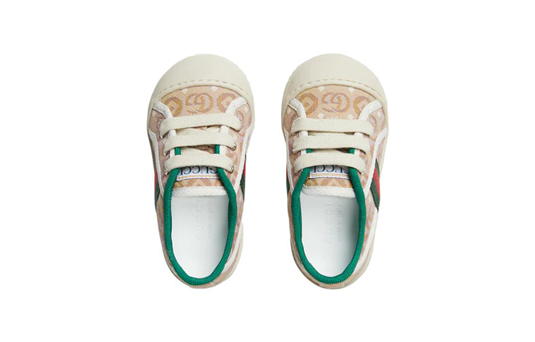 (Infant) Gucci Low Top Lace-Up in Beige Green 'CMFTable Versatile Toddler Shoes' 圖 4