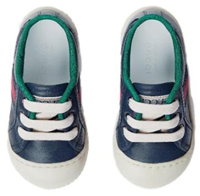 (Infant) Gucci Low Top Sneaker 'Blue Leather' 682247-17L10-4173 Shop (Infant) Gucci Low Top Sneaker 'Blue Leather' 682247-17L10-4173
