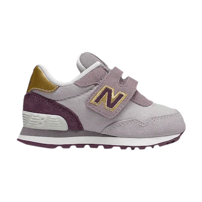 (Infant) NB 515v1 Hook & Loop Wide 'Purple Metallic Gold'