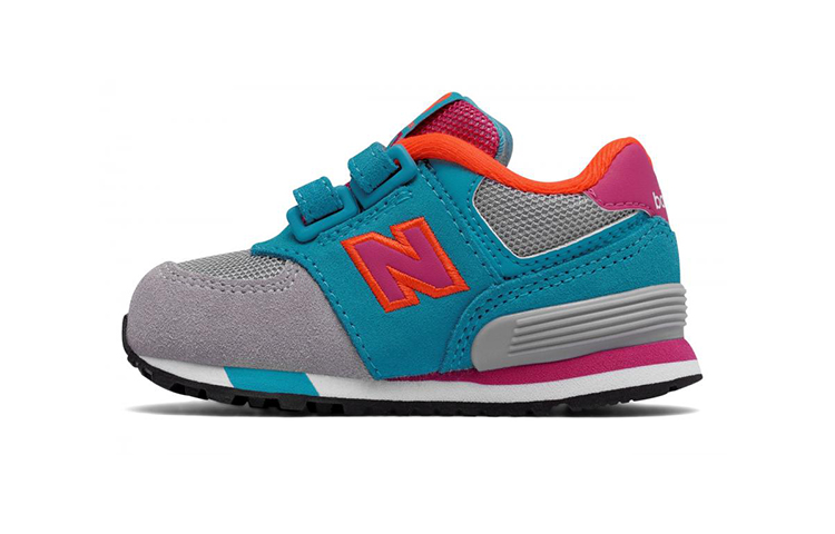 Buy 幼童 New Balance 574 拼貼魔鬼氈 灰藍色