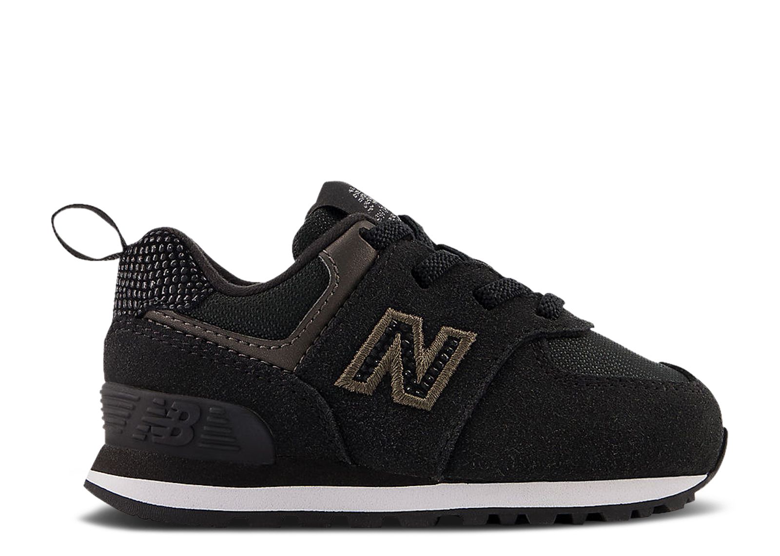 (Infant) New Balance 574 Bungee Lace 'Black Metallic' ID574EB1