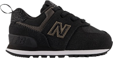 (Infant) New Balance 574 Bungee Lace 'Black Metallic' ID574EB1 (Infant) New Balance 574 Bungee Lace 'Black Metallic' ID574EB1